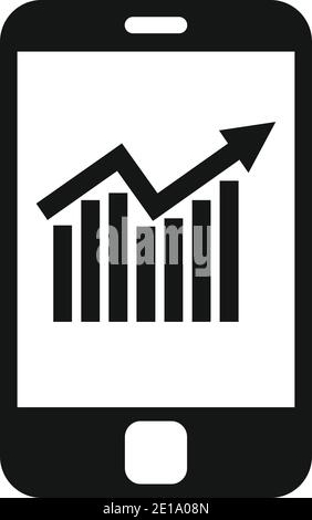 Backlink strategy phone graph icon, simple style Stock Vector