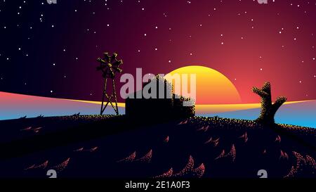 Vector background in grain brush style Stock Vector