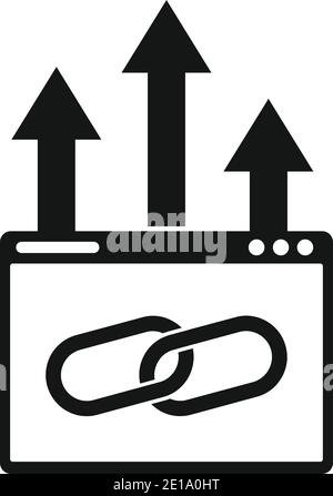 Upload backlink strategy icon, simple style Stock Vector