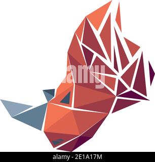 Vector rhinoceros in low poly style Stock Vector