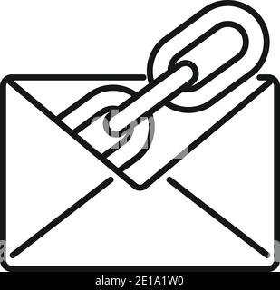 Mail backlink strategy icon, outline style Stock Vector