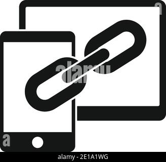 Backlink strategy phone tablet icon, simple style Stock Vector