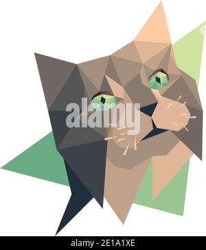 Vector cat low poly style Stock Vector