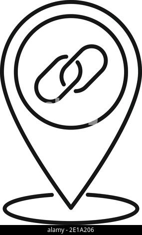 Backlink strategy pin map icon, outline style Stock Vector