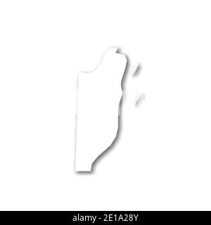 Belize - white 3D silhouette map of country area with dropped shadow on ...