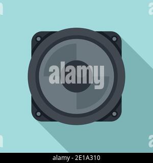 Car music speaker icon, flat style Stock Vector