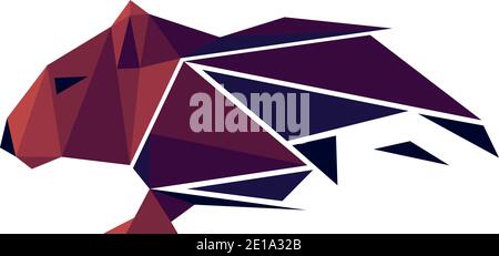 Vector mouse in low poly style Stock Vector