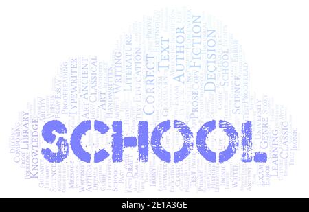School typography word cloud create with text only Stock Photo