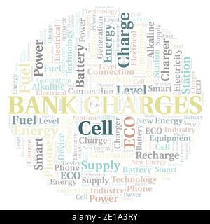 Bank Charges typography word cloud create with text only. Stock Photo