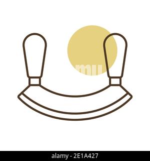 Double bladed herb-cutter or Mezzaluna vector icon. Kitchen appliances. Graph symbol for cooking web site design, logo, app, UI Stock Vector