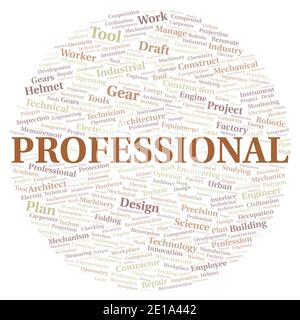 Professional typography word cloud create with text only Stock Photo