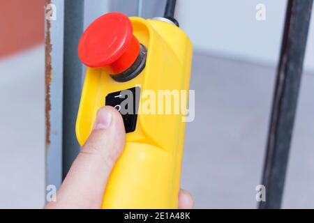 Electrical control panel in factory, Control panel Stock Photo