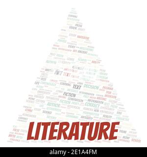 Literature typography word cloud create with text only Stock Photo