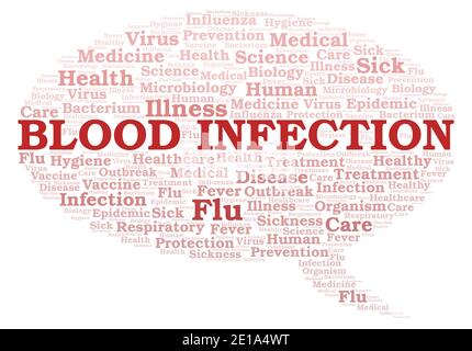 Blood Infection typography word cloud create with text only. Stock Photo