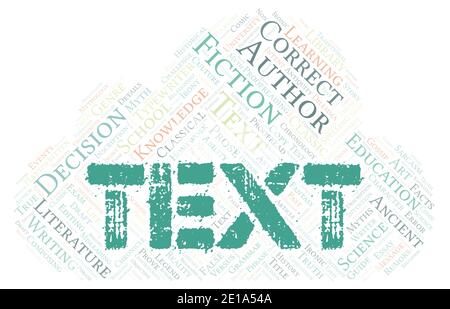 Text typography word cloud create with text only Stock Photo