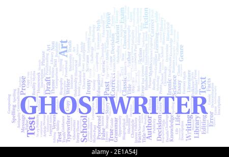 Ghostwriter typography word cloud create with text only Stock Photo