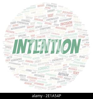 Intention typography word cloud create with text only Stock Photo