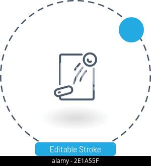 pinball vector icon editable stroke outline icons for web and mobile Stock Vector