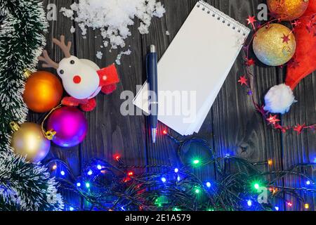 Flat Lay Christmas Tree Decorations Christmas Background Wooden Desk  Christmas Stock Photo by ©Vektoria 624551398