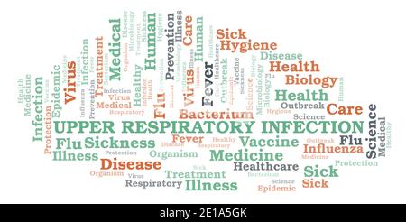 Upper Respiratory Infection typography word cloud create with text only. Stock Photo