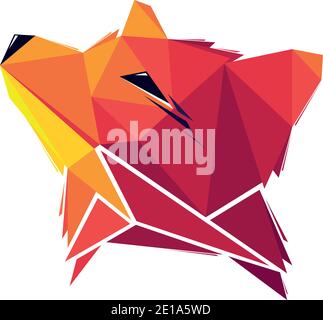 Vector fox in low poly style Stock Vector
