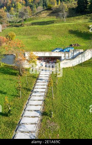 Beautiful modernist sculpture in Drazgose, Slovenia Stock Photo