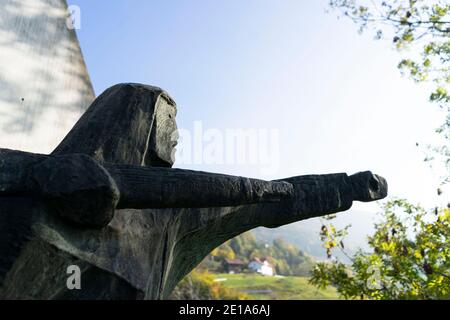 Beautiful modernist sculpture in Drazgose, Slovenia Stock Photo