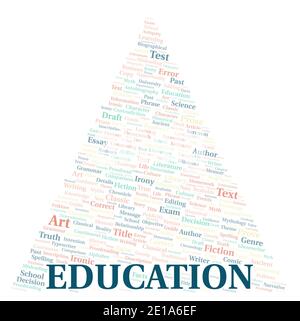 Education typography word cloud create with text only Stock Photo
