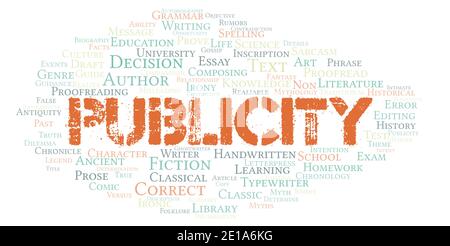 Publicity typography word cloud create with text only Stock Photo