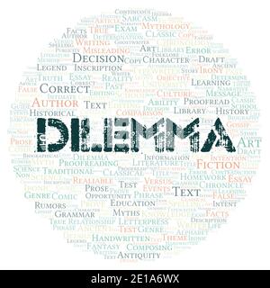 Dilemma typography word cloud create with text only Stock Photo