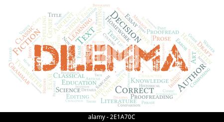 Dilemma typography word cloud create with text only Stock Photo