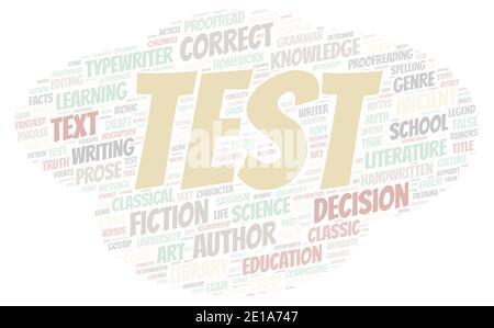 Test typography word cloud create with text only Stock Photo