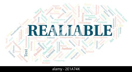 Realiable typography word cloud create with text only Stock Photo