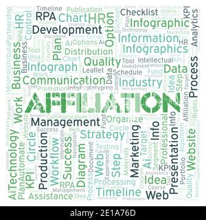 Affiliation typography word cloud create with text only. Stock Photo