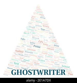 Ghostwriter typography word cloud create with text only Stock Photo