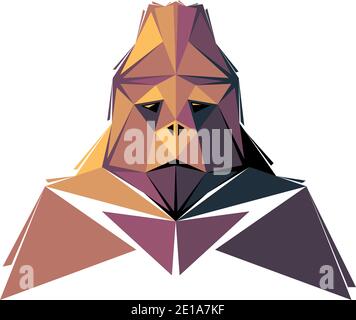 Vector monkey in low poly style Stock Vector