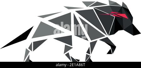 Vector wolf in low poly style Stock Vector