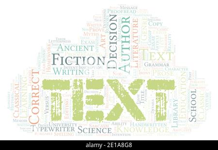 Text typography word cloud create with text only Stock Photo