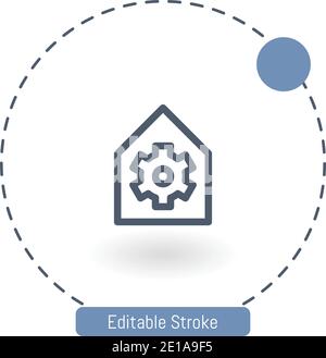 smarthome vector icon editable stroke outline icons for web and mobile Stock Vector