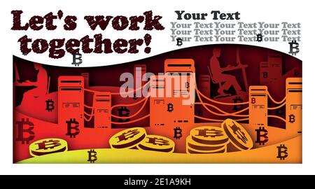 Vector card in paper art style Stock Vector