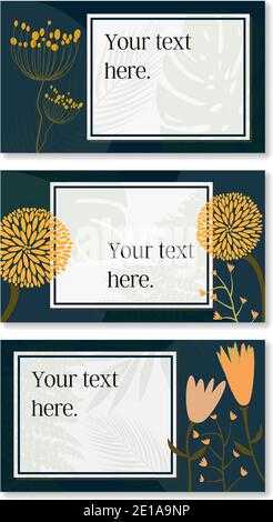 multiple page floral and botanical layout template with copy space for text vector illustration Stock Vector