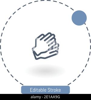 clap vector icon editable stroke outline icons for web and mobile Stock Vector
