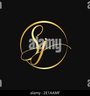 Initial SJ letter Logo Design vector Template. Abstract Script Letter SJ logo Design Stock Vector