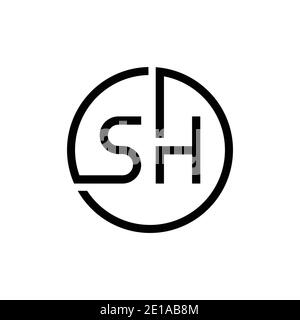 Initial Circle SH letter Logo Design vector Template. Abstract Letter SH logo Design Stock Vector