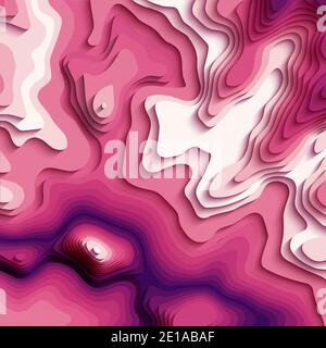 Pink blue purple gradient paper cut vector illustration. Fluid gradient presentation template. Paper cut art liquid color background. Stock Vector