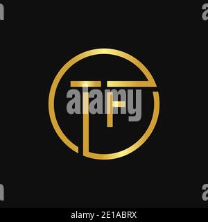 Initial Circle TF letter Logo Design vector Template. Abstract Letter TF logo Design Stock Vector