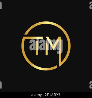Initial Circle TM letter Logo Design vector Template. Abstract Letter TM logo Design Stock Vector