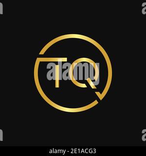Initial Circle TQ letter Logo Design vector Template. Abstract Letter TQ logo Design Stock Vector