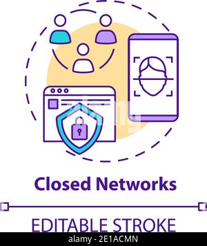 Closed networks concept icon Stock Vector