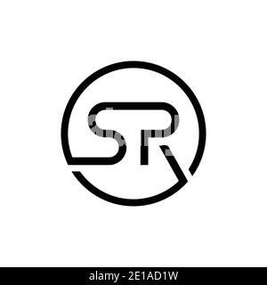 Initial Circle SR letter Logo Design vector Template. Abstract Letter SR logo Design Stock Vector